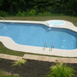 Mountain Lake Pool Design with Spillover Spa Morgantown, PA